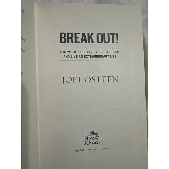 Break Out-Joel Osteen 5 keys to go beyond your barriers 244 page Hard back book - Picture 7 of 7